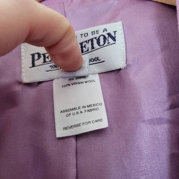 Pendleton 100% Virgin Wool Blazer Size 6 Petite Lilac Lined Classic Career Jacke - Picture 3 of 9